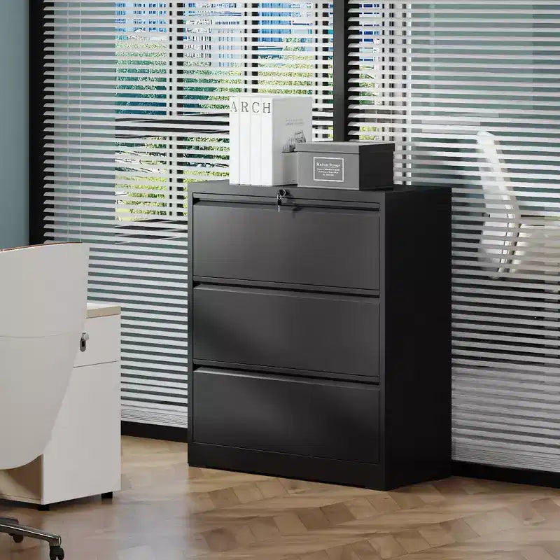40" Lockable Lateral File Cabinet - Heavy-Duty Metal, Silent Full-Extension Slides, Anti-Tilt