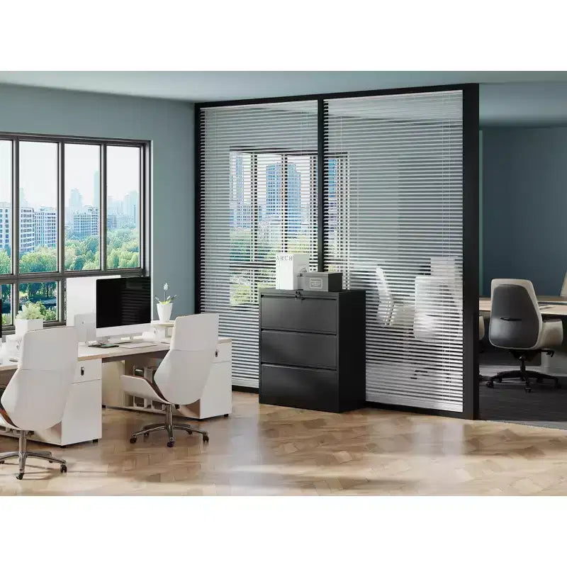 40" Lockable Lateral File Cabinet - Heavy-Duty Metal, Silent Full-Extension Slides, Anti-Tilt