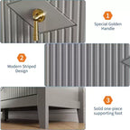 Commode cannelée à 6 tiroirs de 137 cm – Commode de rangement large et moderne avec tiroirs profonds et kit anti-basculement