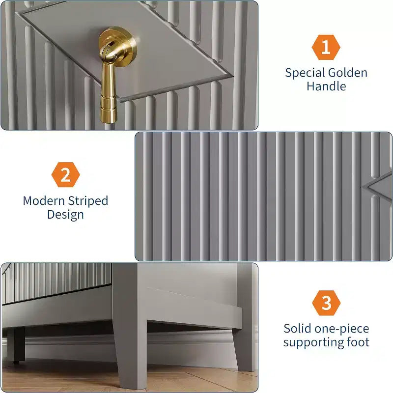 54" 6-Drawer Fluted Dresser - Modern Wide Storage Chest with Deep Drawers & Anti-Tip Kit