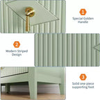 Commode cannelée à 6 tiroirs de 137 cm – Commode de rangement large et moderne avec tiroirs profonds et kit anti-basculement