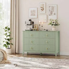 Commode cannelée à 6 tiroirs de 137 cm – Commode de rangement large et moderne avec tiroirs profonds et kit anti-basculement
