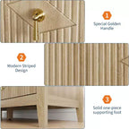 Commode cannelée à 6 tiroirs de 137 cm – Commode de rangement large et moderne avec tiroirs profonds et kit anti-basculement