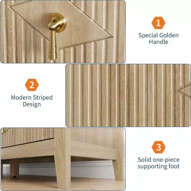 54" 6-Drawer Fluted Dresser - Modern Wide Storage Chest with Deep Drawers & Anti-Tip Kit