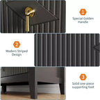 Commode cannelée à 6 tiroirs de 137 cm – Commode de rangement large et moderne avec tiroirs profonds et kit anti-basculement
