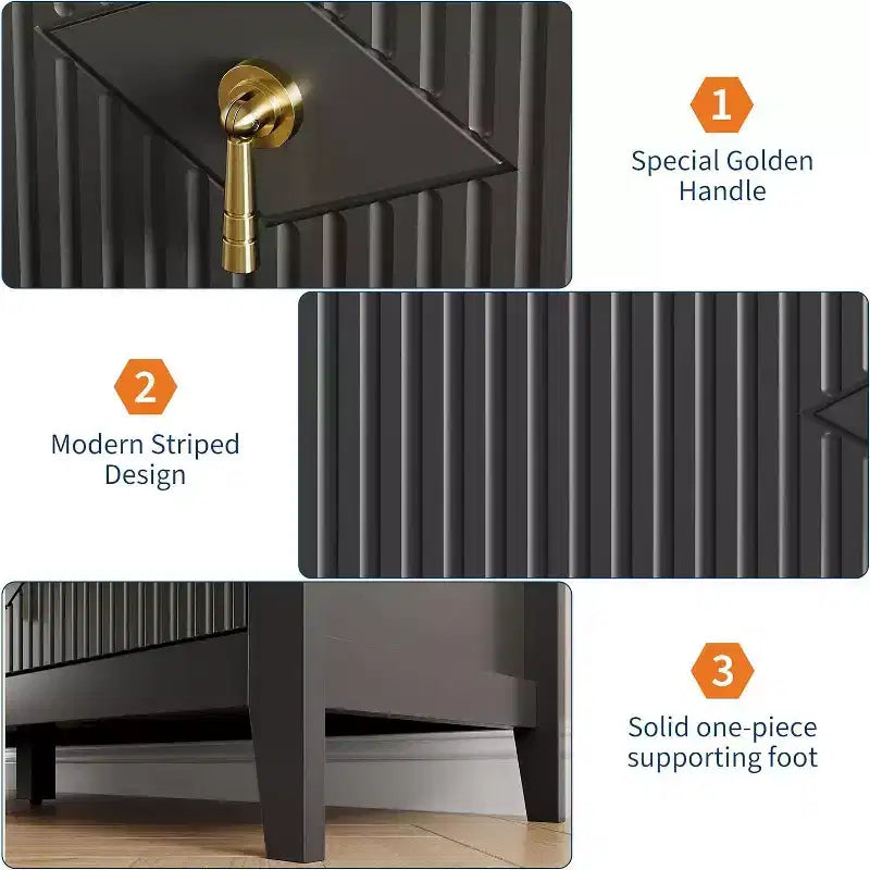 54" 6-Drawer Fluted Dresser - Modern Wide Storage Chest with Deep Drawers & Anti-Tip Kit