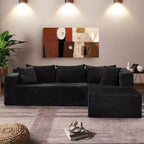 106-inch Cloud-shaped Combination Sofa, Sofa with Lounge Chair, 3-seat L-shaped Sofa for the Living Room, Memory Foam Deep Seat