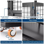 Chariot de plateforme 2000 lb avec cage, chariot à main pliant 6 en 1 robuste avec cage, chariot de manutention pliable
