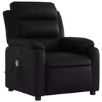 vidaXL Massage Recliner Chair Adjustable Reclining Armchair Black Faux Leather - Manual Push Back