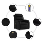 Fauteuil inclinable de massage réglable - Similicuir noir, dossier inclinable manuel