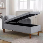 Fauteuil inclinable moderne avec accoudoirs cloutés, causeuse en velours capitonné avec rangement et oreiller pour salon