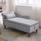 Fauteuil inclinable moderne avec accoudoirs cloutés, causeuse en velours capitonné avec rangement et oreiller pour salon