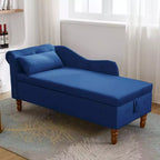 Fauteuil inclinable moderne avec accoudoirs cloutés, causeuse en velours capitonné avec rangement et oreiller pour salon