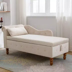 Fauteuil inclinable moderne avec accoudoirs cloutés, causeuse en velours capitonné avec rangement et oreiller pour salon