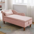 Fauteuil inclinable moderne avec accoudoirs cloutés, causeuse en velours capitonné avec rangement et oreiller pour salon