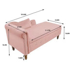 Fauteuil inclinable moderne avec accoudoirs cloutés, causeuse en velours capitonné avec rangement et oreiller pour salon