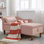 Fauteuil inclinable moderne avec accoudoirs cloutés, causeuse en velours capitonné avec rangement et oreiller pour salon