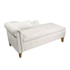 Fauteuil inclinable moderne avec accoudoirs cloutés, causeuse en velours capitonné avec rangement et oreiller pour salon