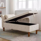 Fauteuil inclinable moderne avec accoudoirs cloutés, causeuse en velours capitonné avec rangement et oreiller pour salon