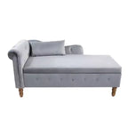 Fauteuil inclinable moderne avec accoudoirs cloutés, causeuse en velours capitonné avec rangement et oreiller pour salon