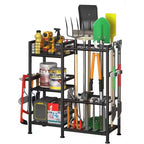 31 in Garden Tool Organizer, 2 Tier Yard Tool Storage Rack,Steel Yard Tool Racks To Store Long Handled Tools,Garage Tool Stand,Tool Holder