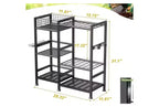 Organisateur d'outils de jardin de 79 cm, étagère de rangement à 2 niveaux pour outils de jardinage, range-outils de jardin en acier pour outils à long manche, support d'outils de garage, porte-outils