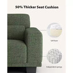 Fauteuil simple moderne et profond de 40 pouces à accoudoirs larges, fauteuil simple de salon, fauteuil simple confortable avec une capacité de charge maximale de 136 kg, Vert
