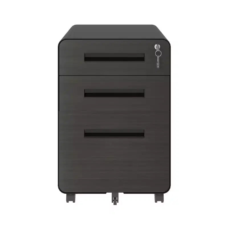 23" Mobile File Cabinet with Lock - All-Steel, Anti-Tip, Locking Casters, Fits A4/Letter (Black)