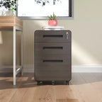 Meuble de classement mobile de 58 cm avec serrure – Tout acier, anti-basculement, roulettes verrouillables, pour documents A4/Lettre (Noir)