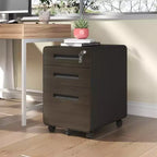 Meuble de classement mobile de 58 cm avec serrure – Tout acier, anti-basculement, roulettes verrouillables, pour documents A4/Lettre (Noir)