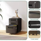 Meuble de classement mobile de 58 cm avec serrure – Tout acier, anti-basculement, roulettes verrouillables, pour documents A4/Lettre (Noir)