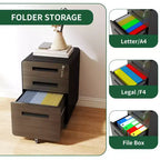 Meuble de classement mobile de 58 cm avec serrure – Tout acier, anti-basculement, roulettes verrouillables, pour documents A4/Lettre (Noir)