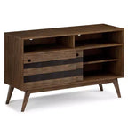 Wright TV Stand for TVs up to 60" Rustic Natural Aged Brown - WyndenHall: Acacia Wood, Cable Management, Adjustable Shelves