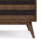 Meuble TV pour téléviseurs jusqu'à 60" - Marron vieilli naturel rustique, bois d'acacia, gestion des câbles
