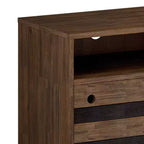 Meuble TV pour téléviseurs jusqu'à 60" - Marron vieilli naturel rustique, bois d'acacia, gestion des câbles