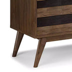 Meuble TV pour téléviseurs jusqu'à 60" - Marron vieilli naturel rustique, bois d'acacia, gestion des câbles