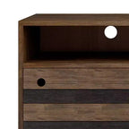 Meuble TV pour téléviseurs jusqu'à 60" - Marron vieilli naturel rustique, bois d'acacia, gestion des câbles