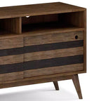 Meuble TV pour téléviseurs jusqu'à 60" - Marron vieilli naturel rustique, bois d'acacia, gestion des câbles