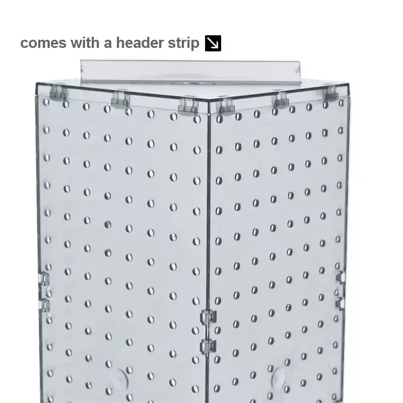 Four-Sided Revolving Pegboard Counter Display with 24 Hooks, 8"W x 20"H