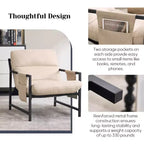 Fauteuil d'appoint rembourré Sling avec structure en métal - Style moderne