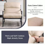 Fauteuil d'appoint rembourré Sling avec structure en métal - Style moderne
