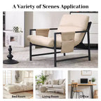 Fauteuil d'appoint rembourré Sling avec structure en métal - Style moderne