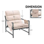 Fauteuil d'appoint rembourré Sling avec structure en métal - Style moderne
