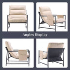 Fauteuil d'appoint rembourré Sling avec structure en métal - Style moderne