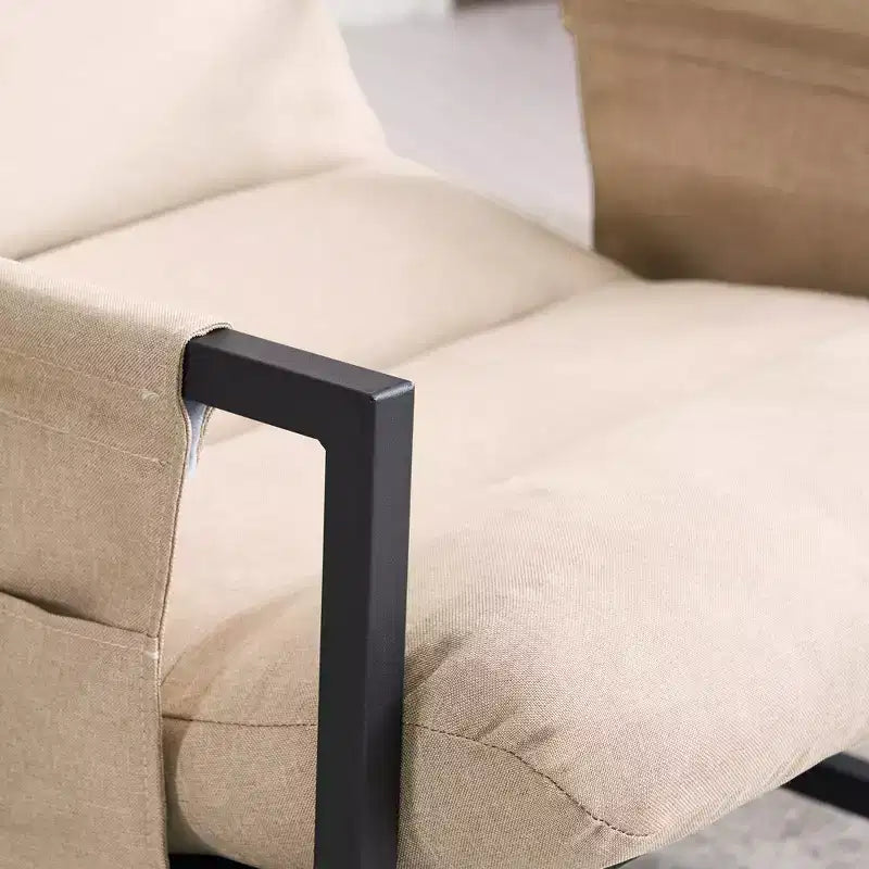 Upholstered Sling Accent Chair with Metal Frame - Modern Style