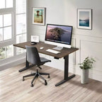 Bureau assis-debout électrique avec plateau, moteur simple, surface de 140 cm - Noir/Adrift