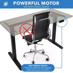 Bureau assis-debout électrique avec plateau, moteur simple, surface de 140 cm - Noir/Adrift