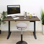 Bureau assis-debout électrique avec plateau, moteur simple, surface de 140 cm - Noir/Adrift